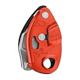 PETZL - Sicherungsgerät GRIGRI - Blockierunterstützung durch Klemmnocken, RED/ORANGE, Kompatibel...
