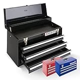 Arebos Werkzeugkoffer mit 3 Schubladen & 2 Ablagefächern 52 x 22 x 30,5 cm | Werkzeugkasten...