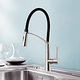 CREA Wasserhahn Küche mit 2 Funktionen Brause, Küchenarmatur mit Ausziehbarer Brause, 360°...