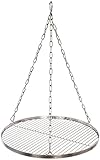 Grillrost Ø 55 cm mit Kette Edelstahl 4 mm Grillstabdicke/Stababstand 14 mm für Schwenkgrill BBQ...