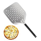 TNOMSNO Pizzaschieber Pizzaschaufel, 12 Zoll Pizzaschieber Perforiert mit Abnehmbaren Griff, 40x30cm...
