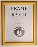 Goldener Snap-Posterrahmen/Bilderrahmen / Notizenrahmen, 21,6 x 28,9 cm, leicht zu öffnen,...