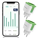 WLAN Steckdose mit Strommessung - GreenSun WLAN Steckdose Alexa Steckdose VeSync App Steckdose...