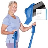 TheraBand 2,50m inkl. Türanker + Tasche blau | Widerstand 2,6kg | Terrabänder | Gymnastikband |...