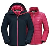 33,000ft Damen 3-in-1 Skijacke Wasserdichte Doppeljacke Winterjacke Snowboardjacke Gefüttert...