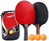 Symagalbst Professionel Tischtennis Set 2 Tischtennisschläger mit 3 Tischtennis Bälle und 1...