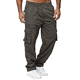 Arbeitshose für Herren, Wanderhose, Trainingshose mit mehreren Taschen, lässige Trainingshose mit...