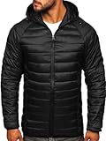 BOLF Herren Übergangsjacke Steppjacke mit Kapuze Daunenjacke Reißverschluss Sportjacke Zip Wärme...