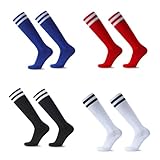 HAGOT 4 Paare Fußballsocken Kinder, Sportsocken Fußball Socken Trainingssocken Fussball Socken...