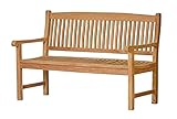 Kai Wiechmann Gartenbank Teakholz 4-Sitzer 180 cm Teak Gartenbank für Terrasse Garten Balkon