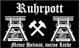 Flagge Ruhrpott Schwarz Westfalen Fahne 90x150 cm Hissfahne Fahnen mit Ösen Pott