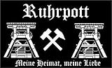 Flagge Ruhrpott Schwarz Westfalen Fahne 90x150 cm Hissfahne Fahnen mit Ösen Pott