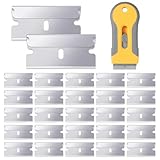 Vlecexs 100 Stück Ceranfeldschaber Klingen mit Schaber, Ceranfeldschaber Ersatzklingen aus...