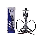 CHAMP - Wunderschöne Chicha 2 Schläuche - Shisha - Drachen Design - 49 cm - Metall und Glas - Mit...