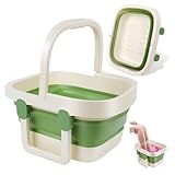 AUYAO Faltbare Fußbadewanne mit Massage-Funktion Klappbare Fußbadewanne Großes Fußwanne mit...