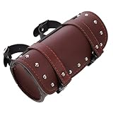 Mipcase Motorcycle Handlebar Bag aus PU Leder Vintage Werkzeugtasche mit Großer Kapazität...
