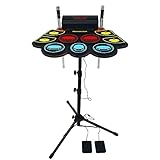 9 Pads Schlagzeug Elektronisch, E-Drum Set with LED Leuchten Trommelstock, Elektronisches Schlagzeug...