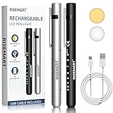 RISEMART Pupillenleuchte Diagnostikleuchte mit Pupillenmessgerät und Lineal,Warmes/Kühles Weiß,...