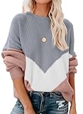 Pullover Damen Fall Winter Elegant Strickpullover Damen Oversize Langarm Pulli Sweatshirt Oberteile...