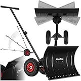 tectake® Schneeschaufel, Laubsammler aus Metall, auf Rädern, Schneeschieber, Schneeräumer,...