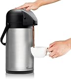 Vondior Airpot Pumpkanne 1,9 liters - Professionelle isolierte Kaffeekaraffe aus Edelstahl,...