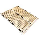 WOODRAM Lattenrost Basic-Frame DUAL 140x200cm für Bett I Hochwertiger Bettgestell 40 Gebogene...