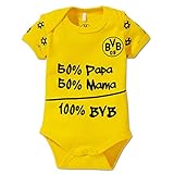 Borussia Dortmund Unisex Baby Bvb-babybody '100% Bvb' Babybody, Schwarz/gelb, 62 68 EU