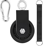 JITIFAZH 90mm Umlenkrolle Seilrolle mit Hängegurt Karabiner, 360° Schwenkbar Kabel Pulley für...