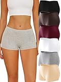 ALL OF SHE Boxershorts Damen Unterhosen Damen Baumwolle Unterwäsche Frauen 6er Set Reine Farbe...