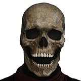 YumSur Gruselige Halloween Totenkopf Maske, voller Kopf, gruselige, realistische Maske mit...