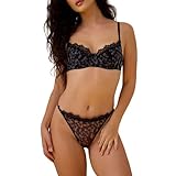 Necalisi große brüste starker Halt BH Damen mit bügel Set Damen Spitze Blau Comfort leicht...