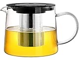 Tebery 1.5L Glas Teekanne mit hitzebeständigem Edelstahlfilter, abnehmbarer Infuser für Tee und...