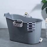 Mobile Badewanne, Ideal für das kleines Badezimmer, 97x52x65cm, Stylisch und Stimmungsvoll (Grey)