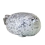 60cm Chubby Blob Seal Pillow, Robbe Kuscheltier Fett Meerestier Kissen Gefülltes Plüschkissen Grau...
