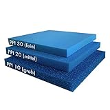 Pondlife Filterschaum blau 50x50x3 cm zur optimalen Verwendung als Filtermedium in Teichfiltern PPI...