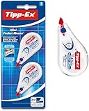 Tipp-Ex Korrekturroller Mini Pocket Mouse, 6m x 5mm, 2er Pack, Ideal für das Büro, das Home Office...