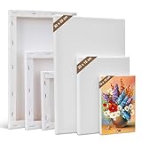 Kigniote Leinwand Set, 6 Stück Leinwand zum Bemalen 30x20,20x15,15x10 cm Keilrahmen Weiß Malen...