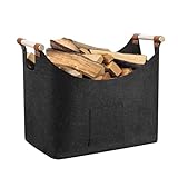 Dyaucwpo Holzkorb für Kaminholz, Kaminholzkorb mit Verstärktem Holzgriff, Faltbarer Holzkorb...