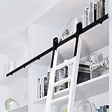 Leiter Track Kit Sliding Ladder Door Hardware Kit Schwarz Schiebe Barn Door Hardware, Sliding Leiter...