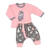 Koala 2er Baby Set mit Baby Hose & Baby Langarmshirt als Baby Outfit für Mädchen / Baby Kleidung...