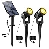 NATPOW Gartenstrahler Solar, Solar Gartenleuchte LED Solarstrahler Solarlampen für garten Außen,...