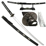 Katana Schwert echt Samurai Schwert aus Stahl mit Einer Scheide und Stand zur Dekoration für einen...