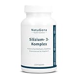 NatuGena Silizium-3-Komplex Ackerschachtelhalm/Bambus/Brennnessel + Vitamin C / 120 Kapseln HPMC 0...