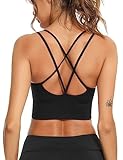 Sykooria Sport BH Damen Gepolstert Bustier Damen BH ohne Buegel Spaghettiträger Cross Back Design...