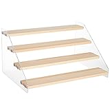nbeads 4-Stufen Acryl Displayständer, Holz Display Ständer Mit Ständer Transparentes Display...
