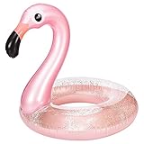 Flamingo Aufblasbar Schwimmbad Schwimmer, Flamingo Pool Glitzer Rosa Flamingo Luftmatratze, Riesen...