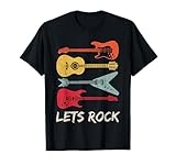 Lets Rock Rock n Roll Guitar Retro Gift Men Women Shirt T-Shirt