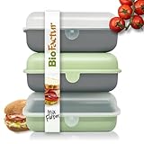 BioFactur Brotdose Erwachsene,Kinder | 3er Jausenbox Kinder | BPA Frei Vesperbox | Butterbrotdose...