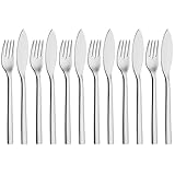 WMF Nuova Fischbesteck Set 12 teilig, Fischset für 6 Personen, Fischgabel, Fischmesser, Cromargan...