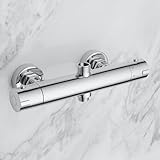 MORADO Duscharmatur Mit Thermostat, Armatur Dusche Mit 2 Auslässen, 3/4' BSP (26,4 mm) Auslass Oben...